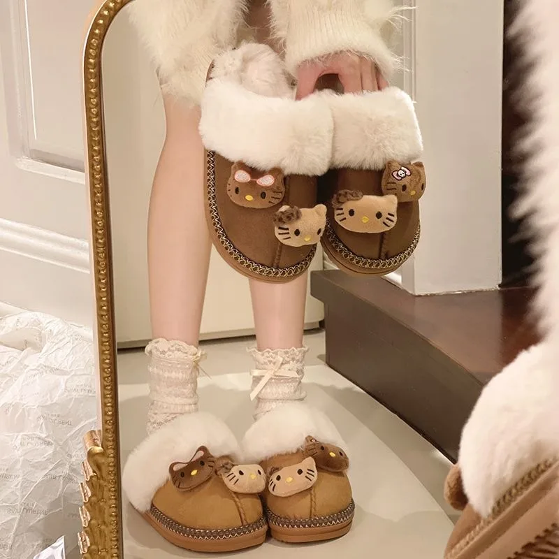 Fluffy Hello Kitty Slippers